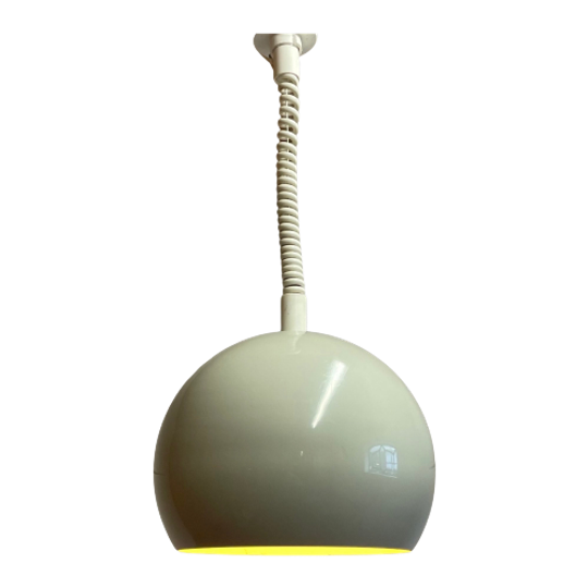 Herda - Enamel - Hanging Pendant On Rollycord - Adjustablein Height And Matching Ceiling Canpoy - 1