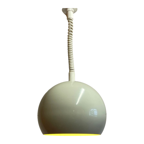 Herda - Enamel - Hanging Pendant On Rollycord - Adjustablein Height And Matching Ceiling Canpoy -