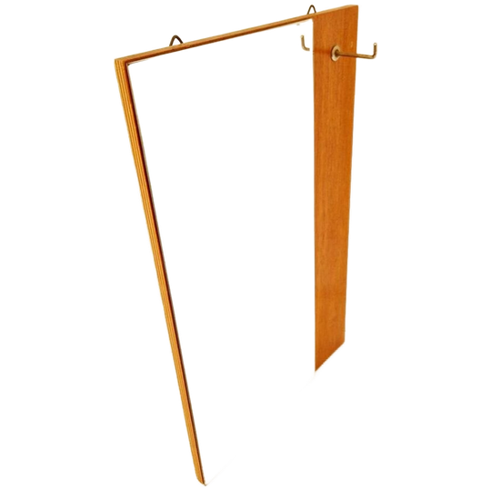 Vintage Spiegel Wandspiegel Teak Jaren 60 Sleutelkastje 1