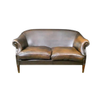 Vintage Leather 2-Seater Sofa In Dark Brown thumbnail 1