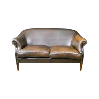 Vintage Leather 2-Seater Sofa In Dark Brown