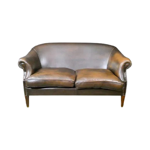 Vintage Leather 2-Seater Sofa In Dark Brown
