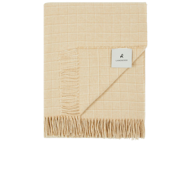 Lanerossi | Pisa Check Deken 100% Scheerwol Beige 1