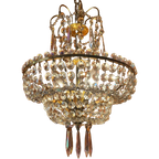 Murano Opaliserende Kristal Pegels Hanglamp Kroonluchter Kristal Vintage thumbnail 1