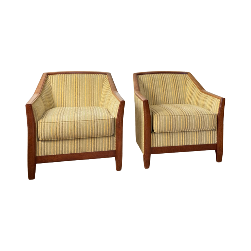 Set Of 2 Art Deco Fauteuils By Burov Paris