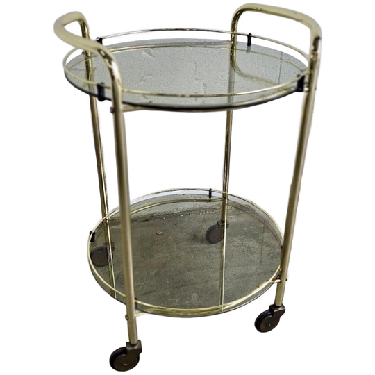 Vintage 'gouden' Trolley / Bar Cart / Tea Cart 1