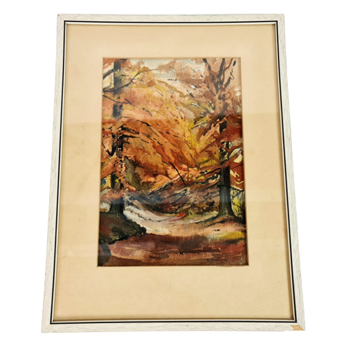 Th. J.A. Groenewege - 1973 - Herfst 1972 - Zuylestein (Leersum) - Aquarel