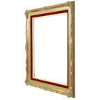 Vintage Vergulde Lijst Barok Stijl Rood Fluweel Klassiek 65x55cm thumbnail 1
