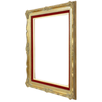 Vintage Vergulde Lijst Barok Stijl Rood Fluweel Klassiek 65x55cm