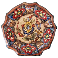 Vintage Wandbord Duits Keramiek Flora Bordje