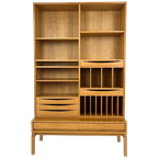 Scandinavisch Vintage Eiken Fineren Boekenkast thumbnail 1