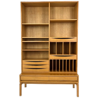 Scandinavisch Vintage Eiken Fineren Boekenkast
