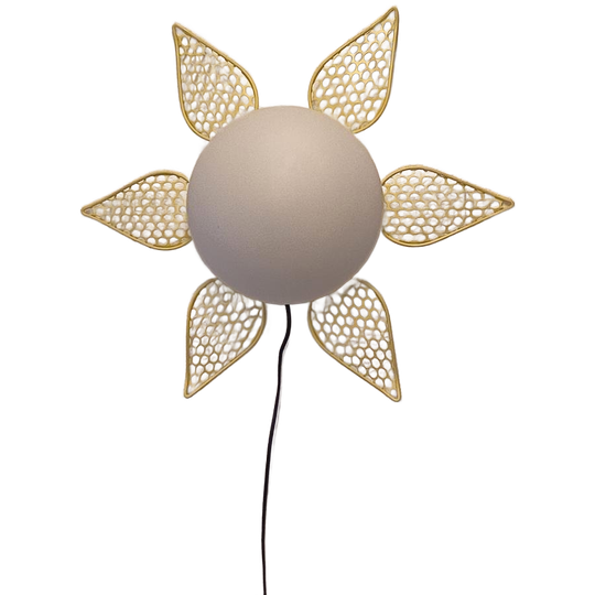 Vintage Glazen Wandlamp Metalen Lamp Metaal Lampje Zon Bloem 1