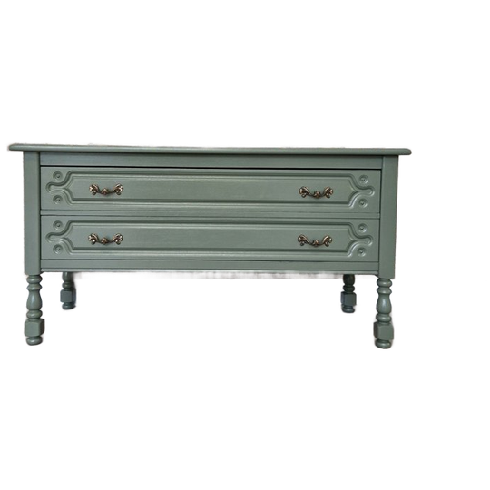 Groen Vintage Look Kast/ Ladekast/ Dressoir/ Tvkast 1