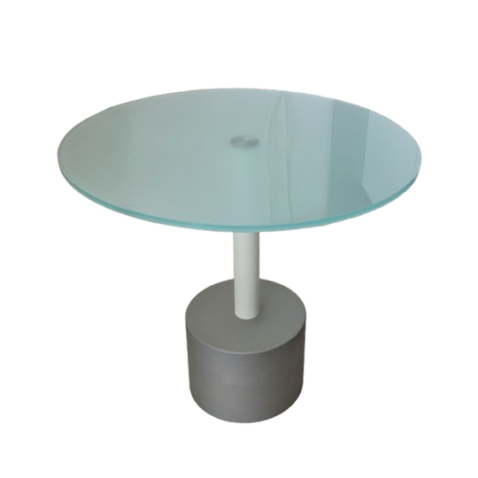 Ronde Bijzettafel Met Verzwaarde Grijze Voet. 1