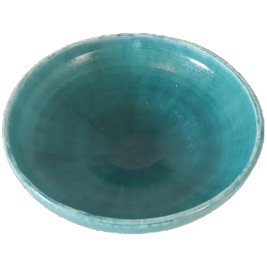 Vintage Schaal Blauw Groene Keramieke Schaal Gemerkt 1
