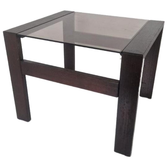Vintage Rookglas Design Jaren 70 Side Table. 1
