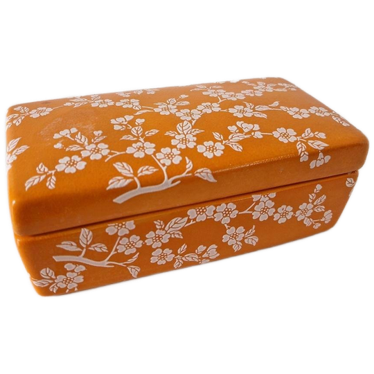 Oranje Porselein Doosje Sieraden Doos 1