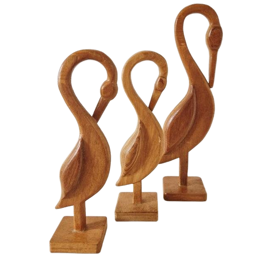 Set Van 3 Vintage Houten Vogels Jaren 70 Vogels 1