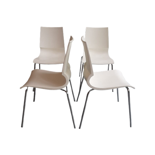 Marco Maran For Knoll – Gigi Chairs White, Set Of 8 1