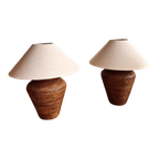 2 Xxxl Birma Rieten Rotan Lampen Vintage thumbnail 1