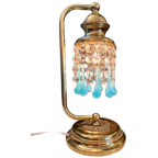 2 Beschikbaar Vintage Murano Opaline Blauwe Tafellampje thumbnail 1