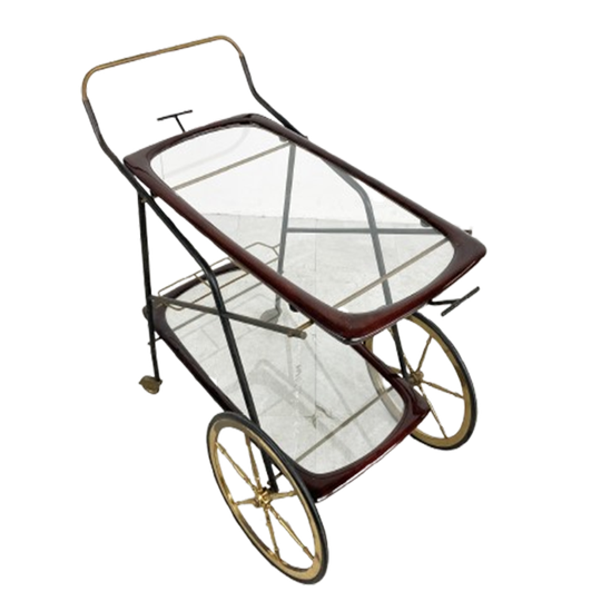 Vintage Italian Serving Trolley By Cesare Lacca, 1950s 1