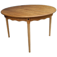 Vintage Eiken Ronde Tafel, Deens Design Van Henning Kjaernulf,