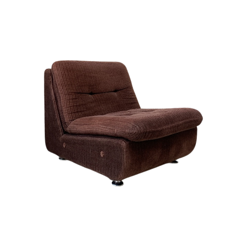 Vintage Rib Fauteuil Met Rvs Pootjes