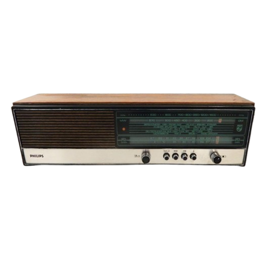 Retro Vintage Radio Jaren 70 Philips Teakhout 1