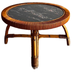 Rotan Bamboe Salontafel Met Marmer Look Vintage thumbnail 1