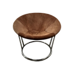 Midcentury Design Ballon Chair - Chroom, Suede - Lusch&Co thumbnail 1