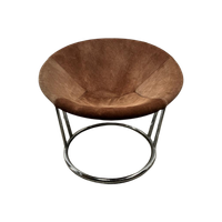 Midcentury Design Ballon Chair - Chroom, Suede - Lusch&Co