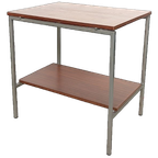 Bijzet Tafel Jaren 60 – Vierkante Buis En Teak Hout - (Kl39) thumbnail 1