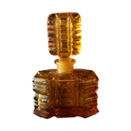 Parfumfles In Art Deco Stijl Amberkleurig Glas Uit Tsjechie thumbnail 1