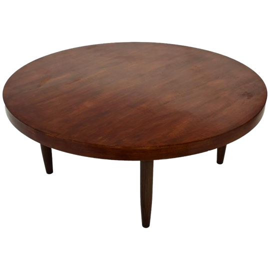 Vintage Houten Ronde Salontafel Jaren 60 Design 1