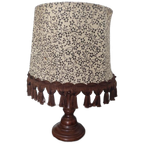 Vintage Tafellamp Hout Bloemen thumbnail 1