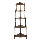 Antieke Mahonie Hoek Etagère Plantentafel 5 Niveaus 144Cm thumbnail 1