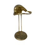 Hollywood Regency - Umbrella Stand In The Shape Of A Flamingo Standing In A Pond - Polished Brass thumbnail 1