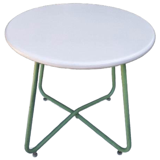 Metalen Bijzettafel - Wit/groen - H45 D50 1