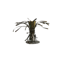 Sculptural Brass Vase With Stone Base Belgium 1970S