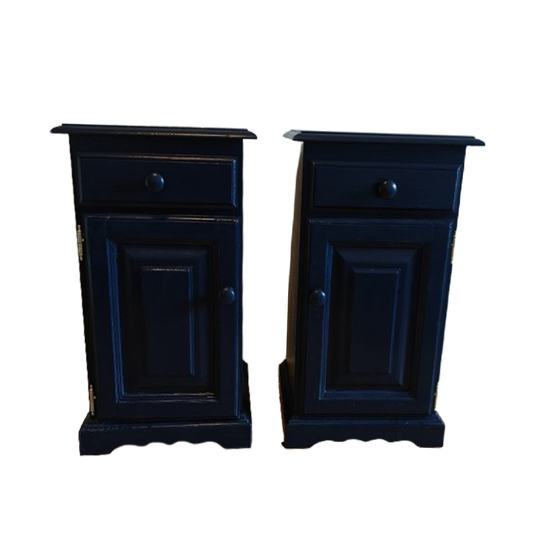 Set Van 2 Donkerblauwe Nachtkastjes – Strak & Modern 1
