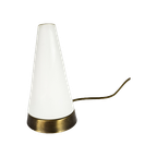 R.S.-Leuchten - Kegellamp - Tafellamp - Melkglas - Messing - 80'S thumbnail 1