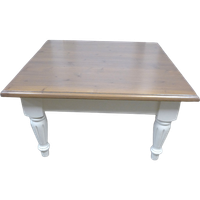 Prachtige Witte Landelijke Vierkante Salontafel