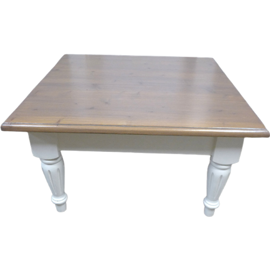 Prachtige Witte Landelijke Vierkante Salontafel 1