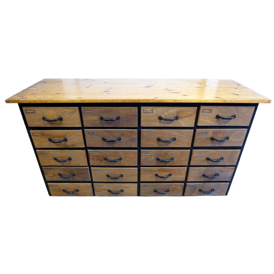 Prachtige Industriele Vintage Toonbank Ladekast 1