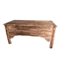 Prachtige Grote Strakke Antieke Houten Dekenkist, Tv Kist.