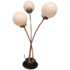 Vintage Bollenlamp Tafellamp Bureaulamp Lamp Bollen Chrome Glas thumbnail 1