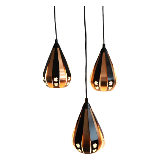 Vintage Werner Schou Cascade Hanglampen Voor Coronell, Denemarken Jaren '60 1
