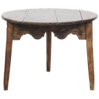 Prachtige Grote Antieke Engelse Pinewood Cricket/ Center Table, Bijzettafel Uit De 19e Eeuw thumbnail 1
